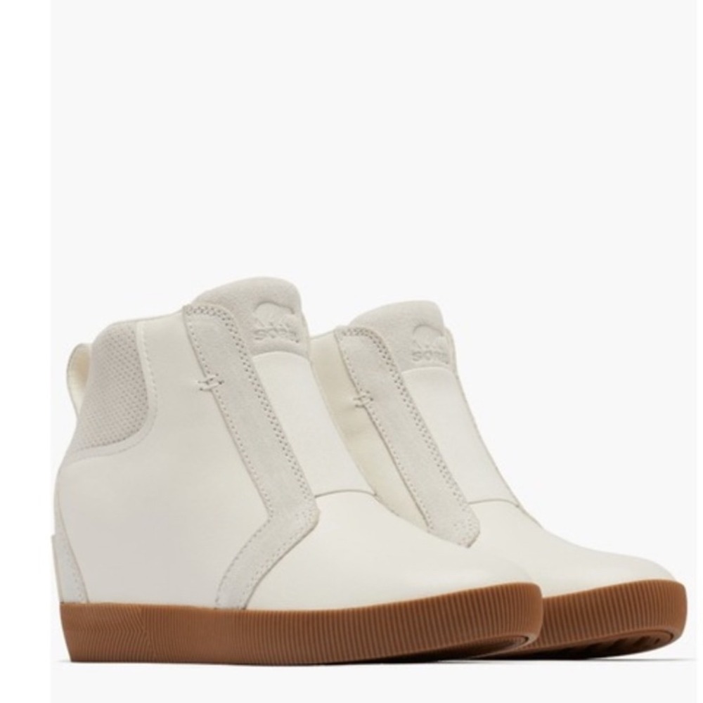 Sorel Out N About Wedge Leather Bootie, Ankle Boots White/Sea Salt, Size‎ 10 NWT - Picture 16 of 16